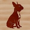 A Boston Terrier sitting on a background with subtle texture, suitable for various design applications.