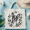 Love Heart Boston Terrier Illustration Boston Terrier dog breed illustration with love hearts in its head.