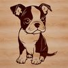 Free Vector Boston Terrier A digital illustration of a Boston Terrier sitting comfortably, suitable for graphic design and digital crafting projects.