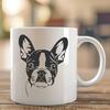 Close-up Illustration of a Boston Terrier's Facial Features A close-up illustration of a Boston Terrier's head and facial features.