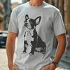 A sitting Boston Terrier dog, a popular pet breed, rendered as a high-quality vector image.