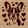 Cute Boston Terrier Clipart A cute illustration of a Boston Terrier breed dog with love hearts on its head.