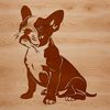A sitting Boston Terrier dog breed with a vector design suitable for various uses.