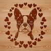 Boston Terrier Vector Clip Art Design Detailed vector design of a Boston Terrier's head, suitable for various art projects.