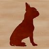 Adorable Boston Terrier Silhouette An illustration of a sitting Boston Terrier in a simple silhouette style.