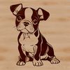 Free Vector Art of Cute Puppy A sitting Boston Terrier dog breed in vector art format.