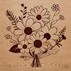 Classic Bouquet Illustration A delicate bouquet of colorful flowers arranged in a classic style, perfect for wedding decorations or Mother's Day gifts.
