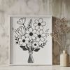Floral Bouquet SVG Design A colorful arrangement of flowers in a bouquet design, suitable for vector graphics and digital crafting.