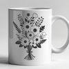 Colorful Flower Vase Design A traditional floral bouquet with a mix of colorful flowers arranged in a decorative vase.