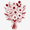 Beautiful Flower Arrangement Clip Art A stylized bouquet of flowers, suitable for commercial or personal use in various design applications.
