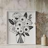 A colorful bouquet of flowers arranged in a decorative shape, suitable for crafting or design projects.
