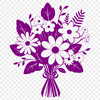 Bouquet of Blooms Illustration An illustration of a floral arrangement featuring various types of blooms in a symmetrical design.
