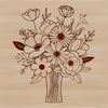 Wedding Floral Design Vector A colorful bouquet of flowers arranged in a decorative vase, suitable for vector design and commercial or personal use.