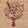 Vibrant Floral Arrangement SVG Design A stylized bouquet of flowers in a variety of colors, designed for digital use.