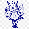 Floral Bouquet Clip Art A bouquet of fresh flowers arranged in a decorative shape, ideal for wedding decorations or Mothers Day gifts.