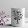 Whimsical Floral Mix A stylized floral arrangement featuring a mix of blooms in various shapes and sizes.