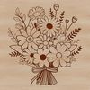Circular Bouquet Clip Art SVG A bouquet of flowers arranged in a circular shape, suitable for various occasions including weddings and Mother's Day.
