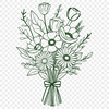 Floral Garland Illustration A vector graphic illustration of a collection of flowers tied together with a ribbon.