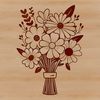 Colorful Flower Arrangement Design A floral arrangement of colorful flowers in a bouquet, suitable for various occasions including weddings and Mother's Day.