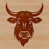 A cow's head, isolated on a white background, suitable for vector graphics and digital design.