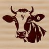 Vector Art of a Cows Head A cartoon-style illustration of a cow's head with a simple background.