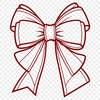 Decorative Gift Accessory SVG A decorative bow made up of curved lines and shapes.