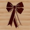 Elegant Gift Decoration A decorative bow made up of curved lines and loops, suitable for gift wrapping or decoration.