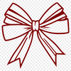 Festive Red Bow Clip Art A simple red bow with green ribbon ends, suitable for various occasions including Christmas and birthday gifts.