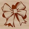 A stylized ribbon bow made up of interlocking loops, ideal for decorating gifts or presents.