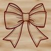 Decorative Bow Graphic Design A simple bow design made up of curved lines and shapes, ideal for crafting and DIY projects.