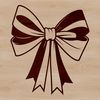 A delicate decorative bow illustration A simple illustration of a decorative bow made from ribbon or lace, ideal for adding a finishing touch to gifts or presents.