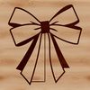Ribbon and String Ornament Illustration A decorative bow with loops and tails made from ribbon or string.