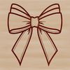 A simple, colorful bow made up of loops and curves, suitable for use in crafting and design projects.