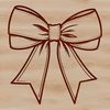 Gift Wrap Bow SVG Vector Design A ribbon-style bow with tied ends, suitable for crafting and design projects.