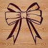 Hand-tied Ribbon Decoration A simple hand-tied ribbon bow used as gift decoration for Christmas or birthday presents.