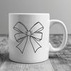 Decorative Ribbon Bow Clip Art A decorative ribbon-style bow with loops and tails, suitable for crafting and design purposes.