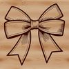 Colorful Ribbon Bow Design A colorful ribbon-style bow with intricate details, suitable for graphic design and crafting.