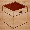 Elegant Box Design Icon A 2D digital representation of a box with clean lines and sharp edges.
