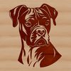 Adorable Boxer Puppy Illustration A vector illustration of a Boxer dog's head, suitable for various designs and projects.