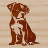 Friendly Boxer Breed Portrait A sitting Boxer dog breed with a neutral expression.