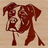 Adorable Boxer Pet Portrait SVG Design An illustration of a Boxer dog's head with prominent facial features.
