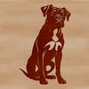 A sitting adult Boxer dog in vector format.