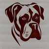 Close-up Dog Portrait SVG File A close-up illustration of a Boxer's head with facial features and texture.