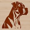 Beautiful Boxer Breed Illustration A detailed illustration of a dog's head with a distinctive Boxer breed features.