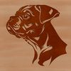 Free Vector Clip Art of a Boxer's Head A portrait of a dog's head, specifically a boxer breed, rendered as a scalable vector graphic.