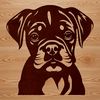 Beautiful Boxer Dog Breed Head Illustration A single-line illustration of a Boxer dog breed's head.