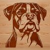 Cartoon Canine Head SVG A simple illustration of a boxer dog's head with prominent facial features.