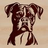 Canine Close-up Vector Portrait A close-up illustration of a dog's head with distinctive features, ideal for pet owners or designers seeking vector art.