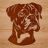 Beautiful Boxer Dog Breed SVG Design An SVG design featuring the distinctive features of a Boxer dog breed.