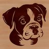 Free Boxer Vector Art Illustration A simple illustration of a boxer dog's head with rounded features.